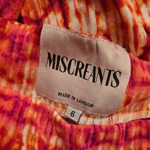 Miscreants Red & Orange Tie Dye Cupid Mini Dress NWOT Size UK 6 / US 4 - Picture 3 of 3